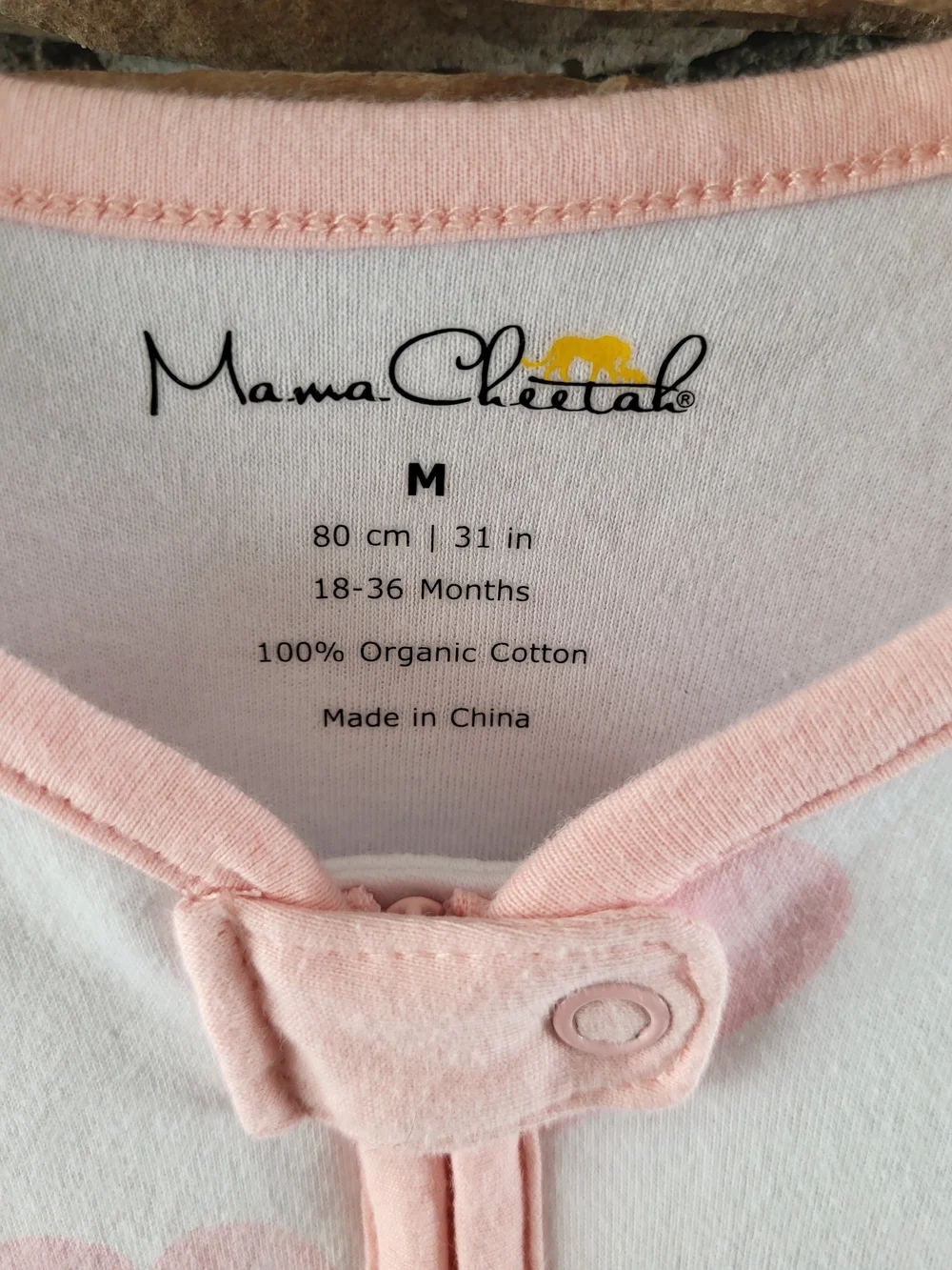 Pink 100% Organic Cotton Baby Sleep Suit - M (18-36 Months) EUC